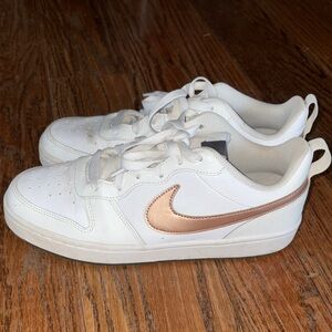 Nike White and Bronze Sneakers